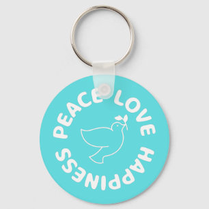 PEACE LOVE HAPPINESS KEYCHAIN