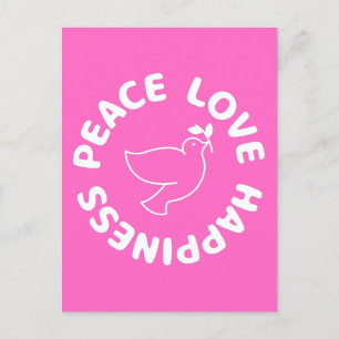 PEACE LOVE HAPPINESS POSTCARD