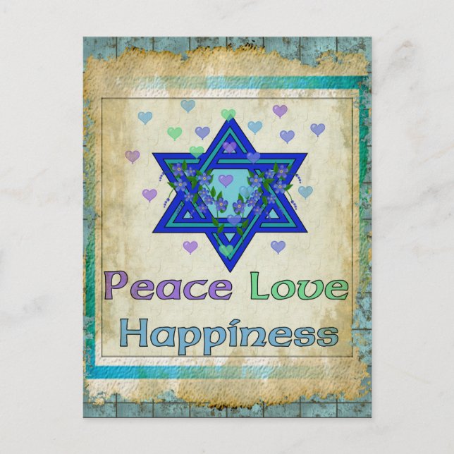 Peace Love Happiness Postcard (Front)