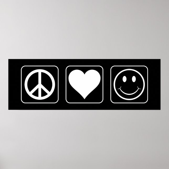 Peace Love Happiness Poster (Front)