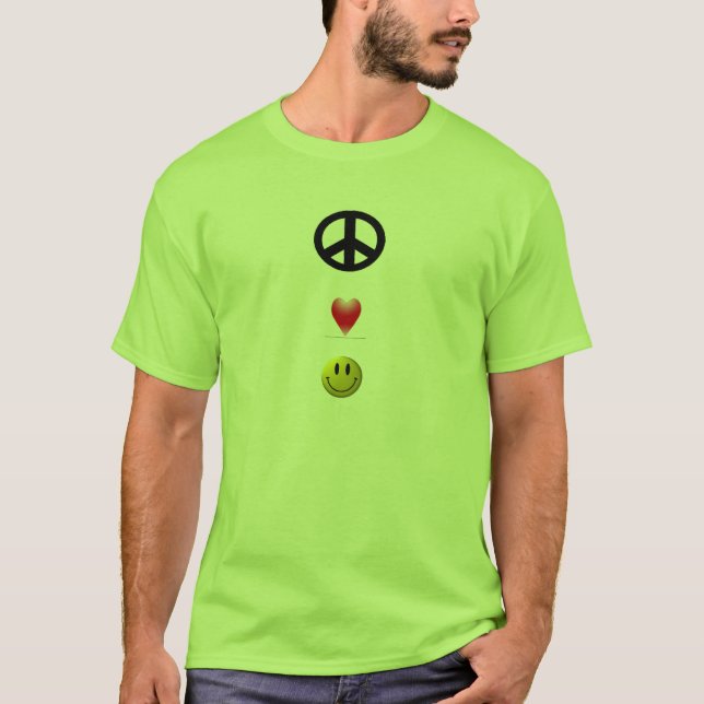 peace, love, happiness T-Shirt (Front)