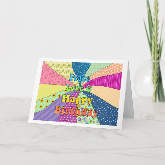 Peace Love & Happy Birthday Card (Front)