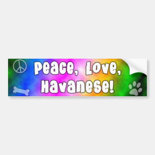 Peace Love Havanese Bumper Sticker