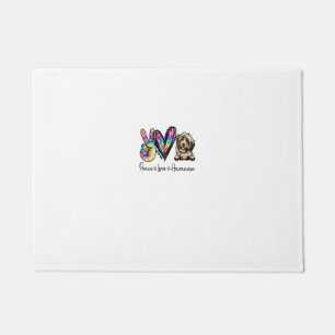 Peace Love Havanese Funny Tie Dye Dog Lovers Doormat