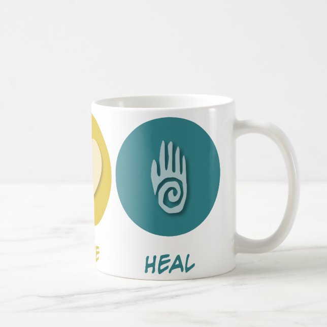 Peace Love Heal Coffee Mug (Right)