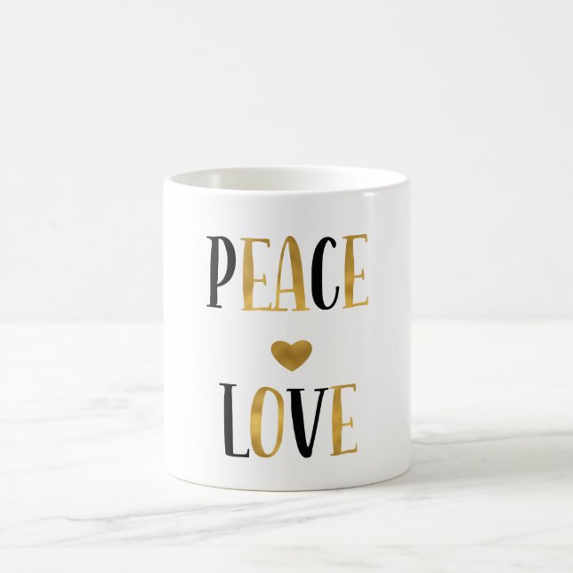 Peace Love Heart Coffee Mug (Center)