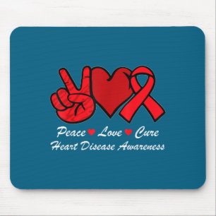 Peace Love Heart Disease Awareness Chd Suprt Wear  Mouse Pad