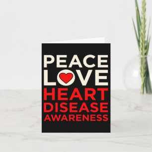 Peace Love Heart Disease Awareness Survivor Graphi Card