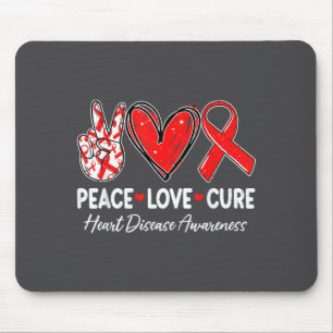 Peace Love Heart Health Heart Disease Awareness Ch Mouse Pad