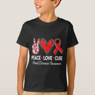 Peace Love Heart Health Heart Disease Awareness Ch T-Shirt