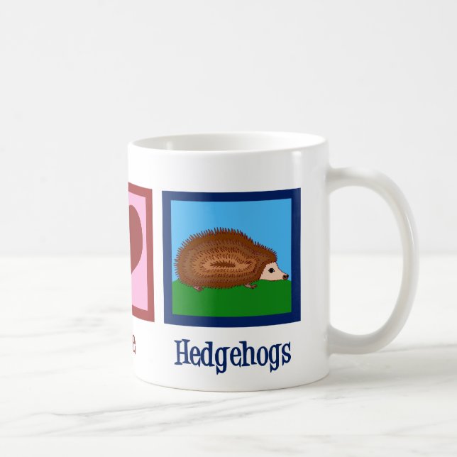 Peace Love Hedgehogs Coffee Mug (Right)