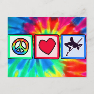 Peace, Love, High Jump Postcard