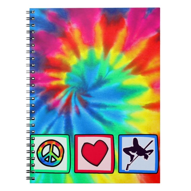 Peace, Love, High Jump Spiral Notebook (Front)
