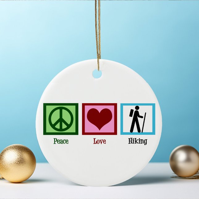 Peace Love Hiking Ceramic Tree Decoration (Creator Uploaded)