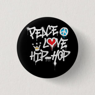 Peace Love Hip Hop Dancing 3 Cm Round Badge