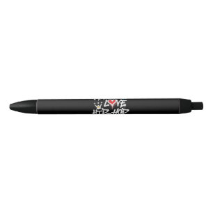 Peace Love Hip Hop Dancing Black Ink Pen