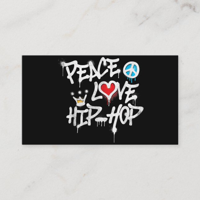 Peace Love Hip Hop Dancing Business Card (Front)