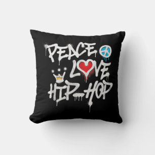 Peace Love Hip Hop Dancing Cushion