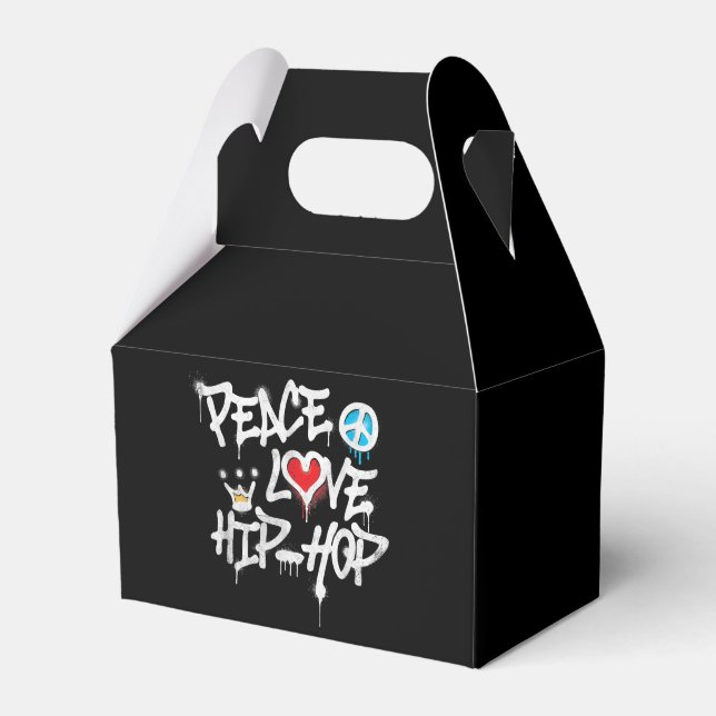 Peace Love Hip Hop Dancing Favour Box (Front Side)