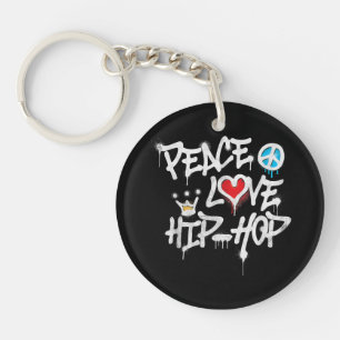 Peace Love Hip Hop Dancing Key Ring