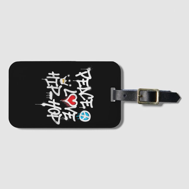 Peace Love Hip Hop Dancing Luggage Tag (Front Horizontal)