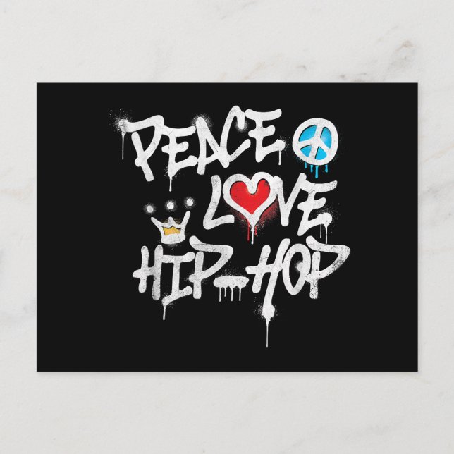 Peace Love Hip Hop Dancing Postcard (Front)