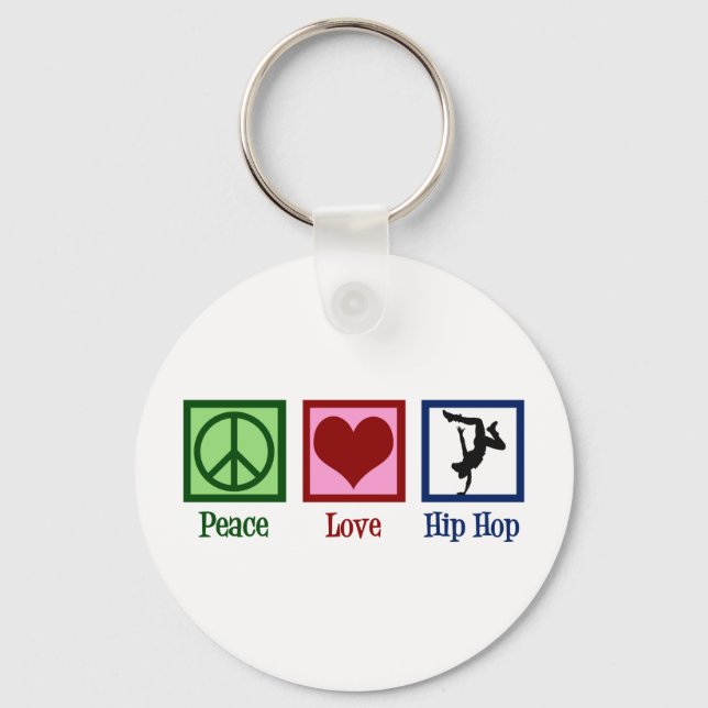 Peace Love Hip Hop Key Ring (Front)