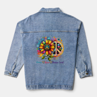 Peace love hippie soul denim jacket