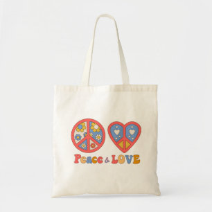 PEACE & LOVE HIPPIE TOTE BAG