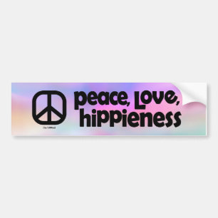 Peace, Love, Hippieness Bumper Sticker