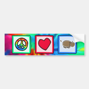 Peace, Love, Hippos Bumper Sticker