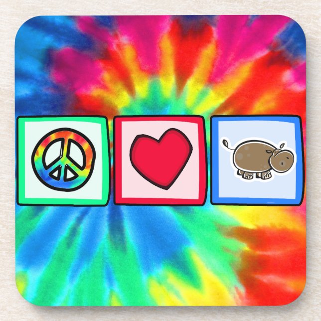 Peace, Love, Hippos Coaster (Front)