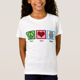 Peace Love Hippos Cute Hippo Mascot Kids T-Shirt