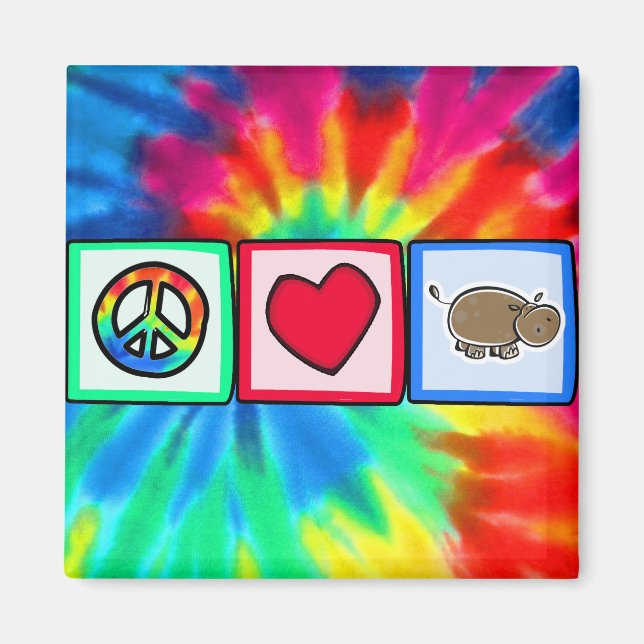 Peace, Love, Hippos Magnet (Front)