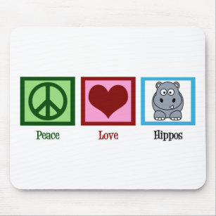 Peace Love Hippos Mouse Pad