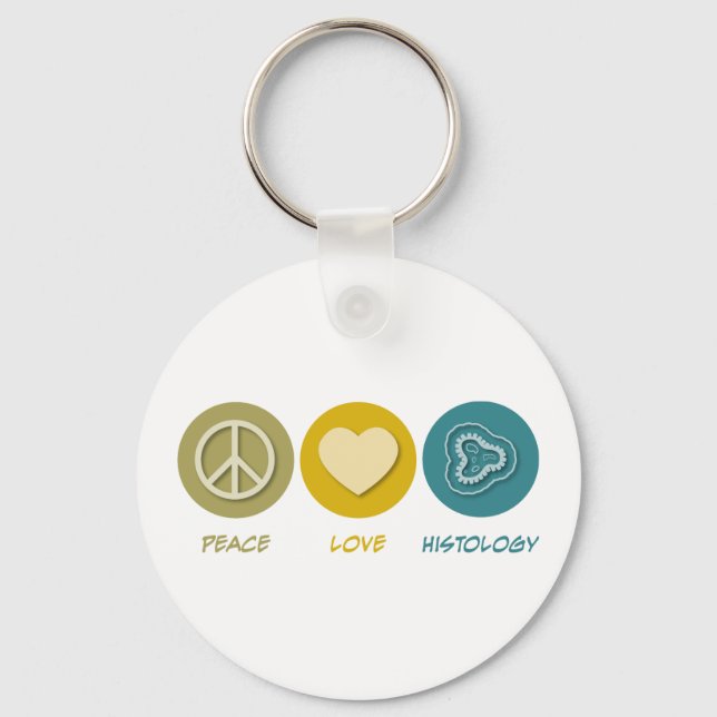 Peace Love Histology Key Ring (Front)