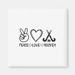 Peace Love Hockey  Magnet