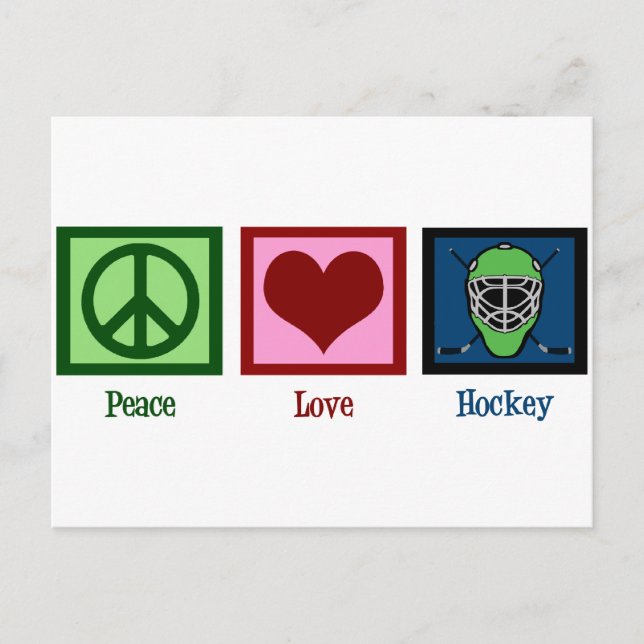 Peace Love Hockey Postcard (Front)