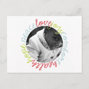 Peace Love Holiday Photo Postcard Wishes