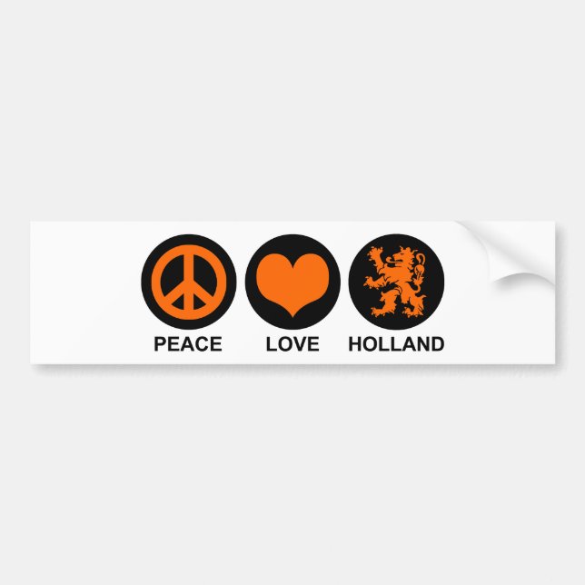 Peace Love Holland Bumper Sticker (Front)