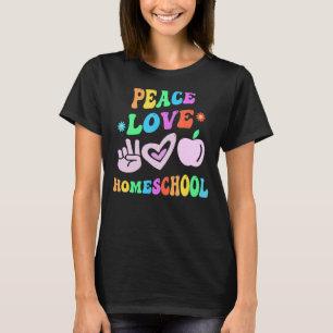 PEACE LOVE HOMESCHOOL Retro Mum Groovy Back To Sch T-Shirt