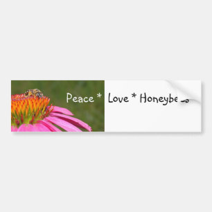 Peace Love Honeybees Bumper Sticker