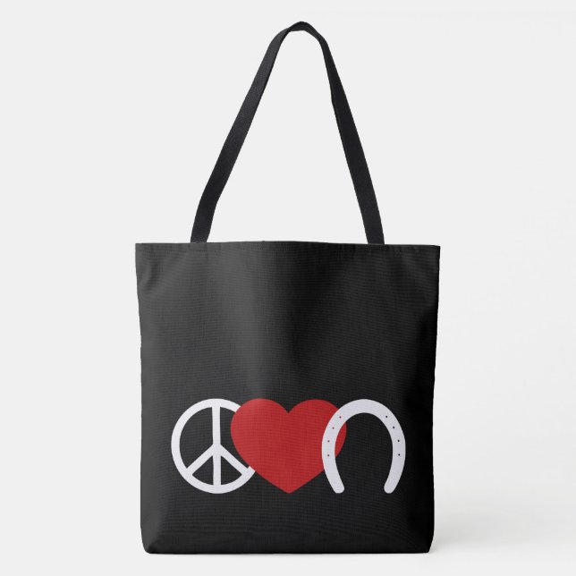 Peace-Love-Hoof Tote Bag (Front)