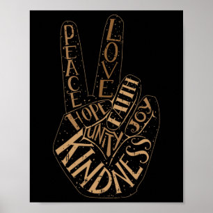 Peace Love Hope Black History Month Men Women  Poster