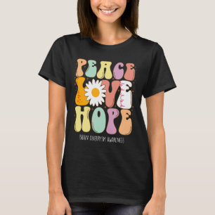 Peace Love Hope Brain Aneurysm Awareness Gift T-Shirt