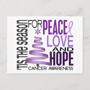 Peace Love Hope Christmas Holiday Cancer Postcard