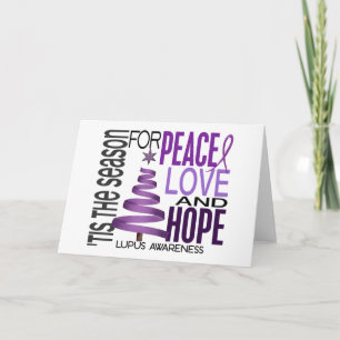 Peace Love Hope Christmas Holiday Lupus Card