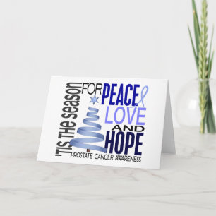 Peace Love Hope Christmas Holiday Prostate Cancer Card
