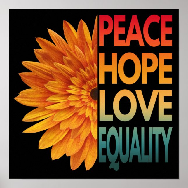 PEACE LOVE HOPE EQUALITY  POSTER (Front)