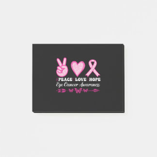 peace love hope eye breast cancer awareness post-it notes